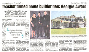 Langley Times Article - Georgie Award Winner